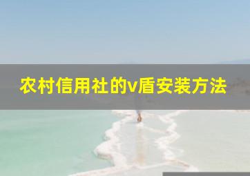 农村信用社的v盾安装方法