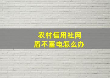 农村信用社网盾不蓄电怎么办