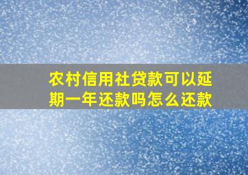 农村信用社贷款可以延期一年还款吗怎么还款