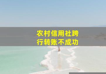 农村信用社跨行转账不成功