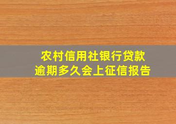 农村信用社银行贷款逾期多久会上征信报告