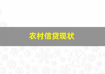 农村信贷现状