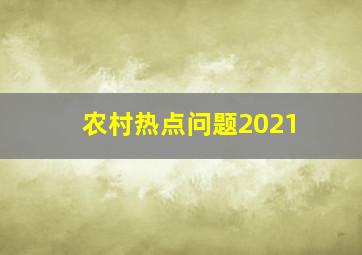 农村热点问题2021