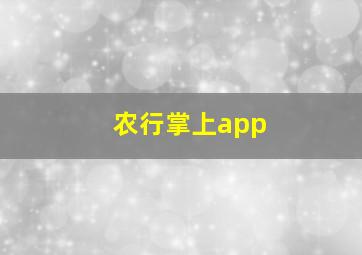 农行掌上app