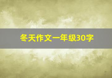 冬天作文一年级30字