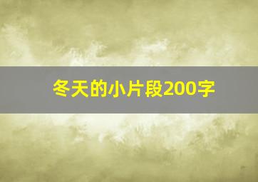 冬天的小片段200字