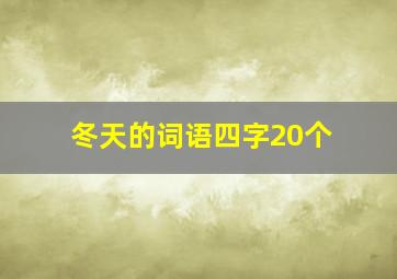 冬天的词语四字20个