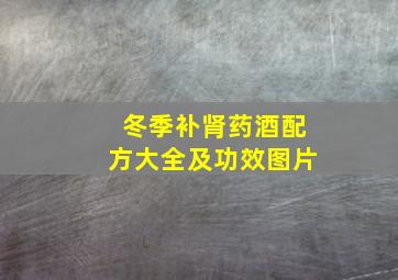 冬季补肾药酒配方大全及功效图片