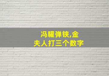 冯驩弹铗,金夫人打三个数字