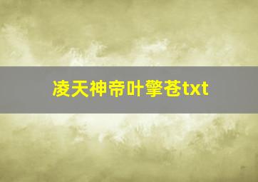 凌天神帝叶擎苍txt