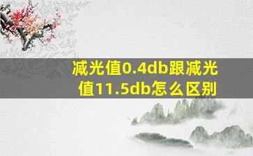 减光值0.4db跟减光值11.5db怎么区别