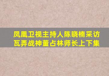 凤凰卫视主持人陈晓楠采访瓦弄战神董占林师长上下集