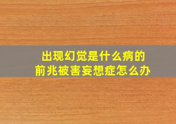 出现幻觉是什么病的前兆被害妄想症怎么办