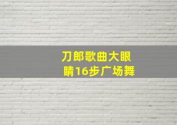 刀郎歌曲大眼睛16步广场舞