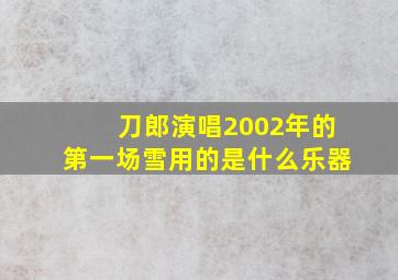 刀郎演唱2002年的第一场雪用的是什么乐器