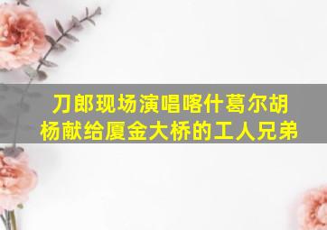 刀郎现场演唱喀什葛尔胡杨献给厦金大桥的工人兄弟