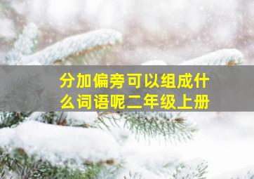 分加偏旁可以组成什么词语呢二年级上册