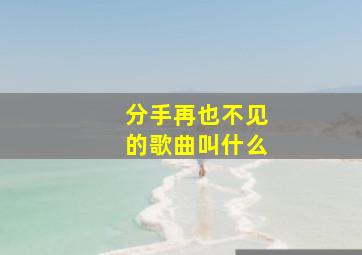 分手再也不见的歌曲叫什么