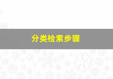 分类检索步骤