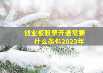 创业板股票开通需要什么条件2023年