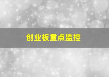 创业板重点监控