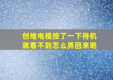 创维电视按了一下待机就看不到怎么弄回来呢