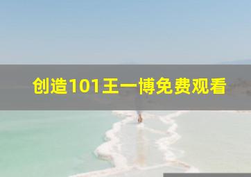 创造101王一博免费观看