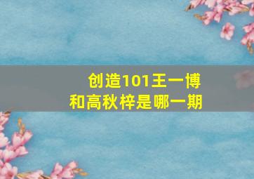 创造101王一博和高秋梓是哪一期