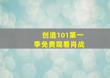 创造101第一季免费观看肖战