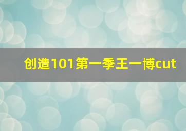 创造101第一季王一博cut