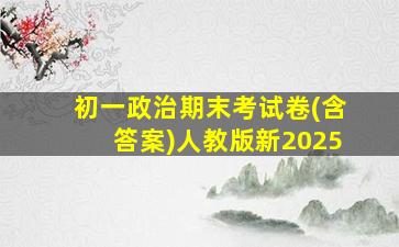 初一政治期末考试卷(含答案)人教版新2025