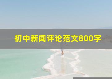 初中新闻评论范文800字