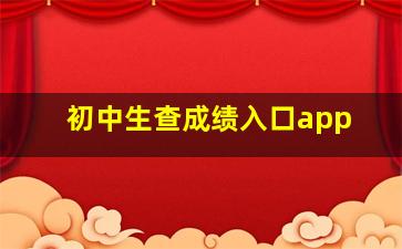 初中生查成绩入口app