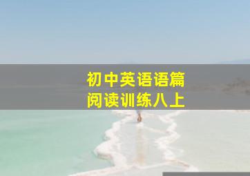 初中英语语篇阅读训练八上