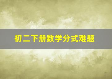 初二下册数学分式难题