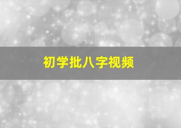 初学批八字视频