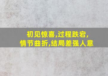 初见惊喜,过程跌宕,情节曲折,结局差强人意