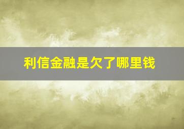 利信金融是欠了哪里钱