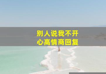 别人说我不开心高情商回复