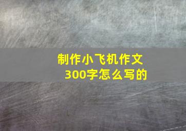 制作小飞机作文300字怎么写的