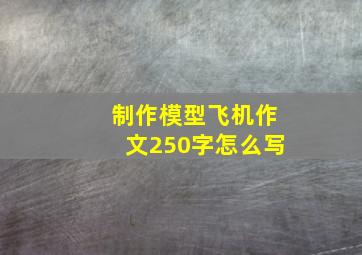 制作模型飞机作文250字怎么写