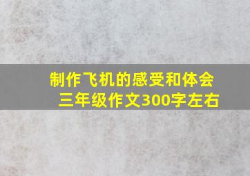 制作飞机的感受和体会三年级作文300字左右