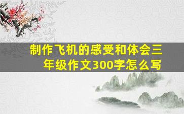 制作飞机的感受和体会三年级作文300字怎么写