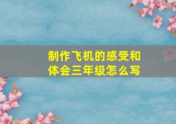 制作飞机的感受和体会三年级怎么写