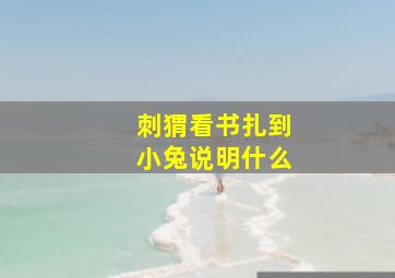 刺猬看书扎到小兔说明什么