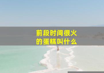 前段时间很火的蛋糕叫什么