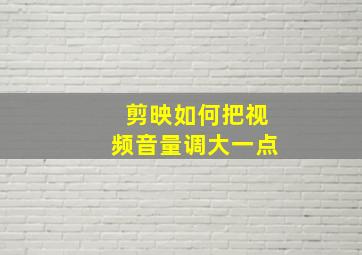 剪映如何把视频音量调大一点