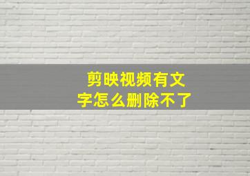 剪映视频有文字怎么删除不了