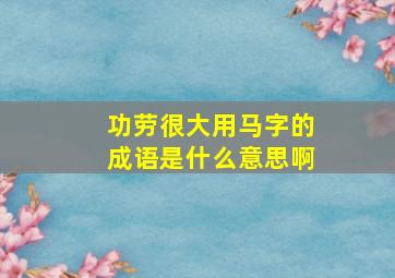 功劳很大用马字的成语是什么意思啊