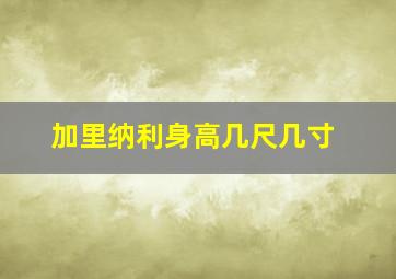 加里纳利身高几尺几寸